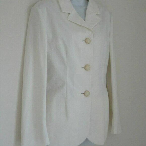 New MARNI Stone White Soft Cotton Drill Enamel Button Jacket Size 44/10, 46/12 - Picture 2 of 6